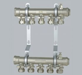 康騰C015款40方紅沖一體銅分水器